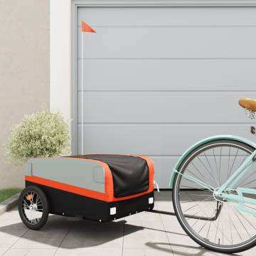 Bike Trailer Black and Orange - 45 kg Iron | Hipomarket