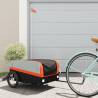 Bike Trailer Black and Orange 45 kg Iron Colour orange Size 126 x 63 x 50 cm 