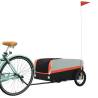 Bike Trailer Black and Orange - 45 kg Iron | Hipomarket