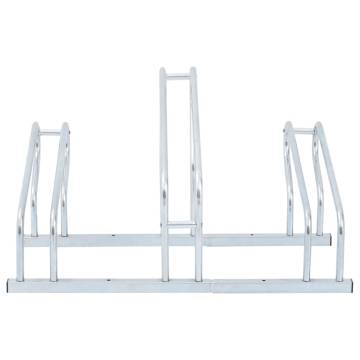 Galvanised Steel Bicycle Stand for 3 Bikes - Space Saving