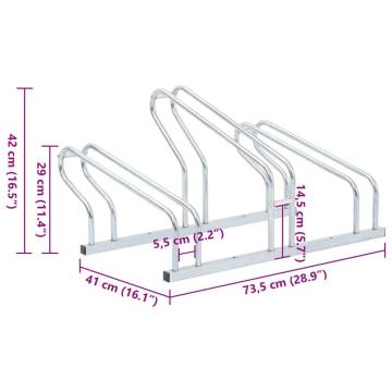 Galvanised Steel Bicycle Stand for 3 Bikes - Space Saving