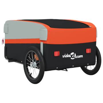 Bike Trailer Black and Orange - 45 kg Iron | Hipomarket