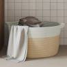 Storage Basket Beige and White Ø40x25 cm Cotton Colour beige Size 40 x 25 cm 