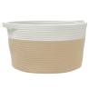 Beige & White Cotton Storage Basket Ø40x25 cm | Hipo Market