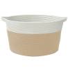 Beige & White Cotton Storage Basket Ø40x25 cm | Hipo Market