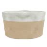 Beige & White Cotton Storage Basket Ø40x25 cm | Hipo Market