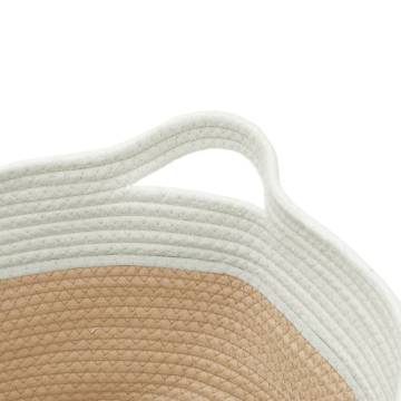 Beige & White Cotton Storage Basket Ø40x25 cm | Hipo Market