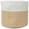 Stylish Brown & White Storage Basket Ø40x35 cm Cotton