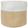 Stylish Brown & White Storage Basket Ø40x35 cm Cotton