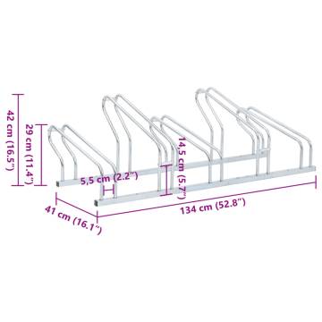 Bicycle Stand for 5 Bikes - Durable Galvanised Steel | HipoMarket