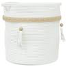 Stylish White Cotton Storage Basket Ø38x36 cm | HipoMarket