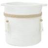 Stylish White Cotton Storage Basket Ø38x36 cm | HipoMarket