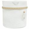 Stylish White Cotton Storage Basket Ø38x36 cm | HipoMarket