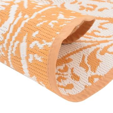 Trendy Orange and White Outdoor Carpet Ø120 cm | Hipo Market