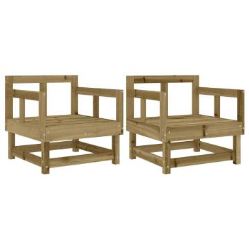 Garden Chairs 2 pcs - Impregnated Wood Pine | HipoMarket