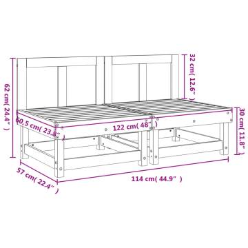 Garden Middle Sofas 2 pcs - Solid Pine Wood | HipoMarket