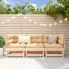 3 Piece Garden Lounge Set Solid Wood Pine Colour natural pine Quantity in Package 1 Model 2x corner +middle 