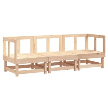 3 Piece Garden Lounge Set - Solid Wood Pine for Outdoor Relaxation