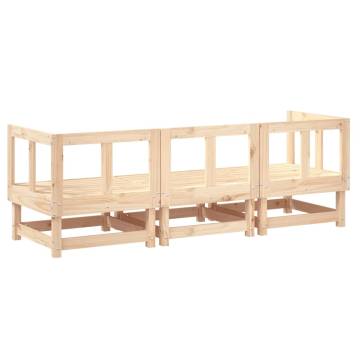 3 Piece Garden Lounge Set - Solid Wood Pine for Outdoor Relaxation