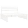 Garden Middle Sofa White - Solid Pine Wood 120x80 cm