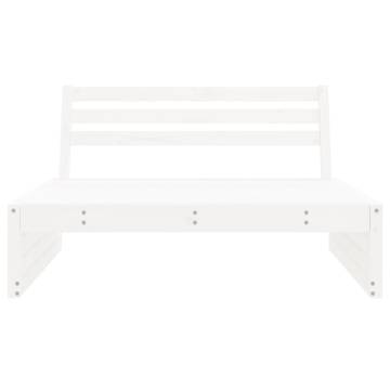 Garden Middle Sofa White - Solid Pine Wood 120x80 cm