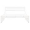 Garden Middle Sofa White - Solid Pine Wood 120x80 cm