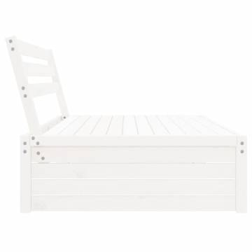 Garden Middle Sofa White - Solid Pine Wood 120x80 cm