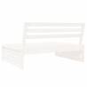 Garden Middle Sofa White - Solid Pine Wood 120x80 cm