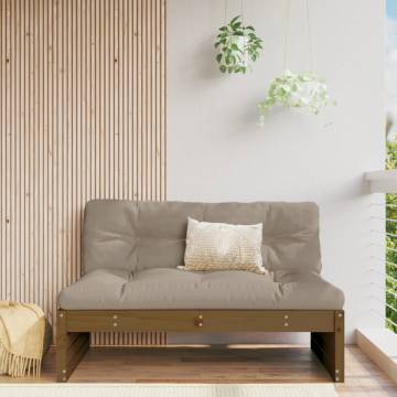 Garden Middle Sofa Honey Brown 120x80 cm | Solid Pine Wood