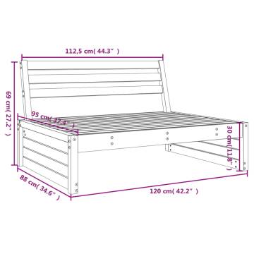 Garden Middle Sofa Honey Brown 120x80 cm | Solid Pine Wood