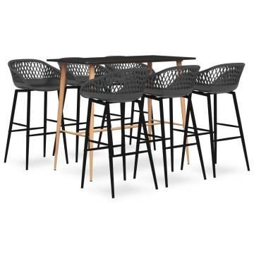 Modern 7 Piece Bar Set - Black and Grey | HipoMarket