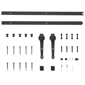 Sliding Door Hardware Kit 183 cm - Steel Black | HipoMarket