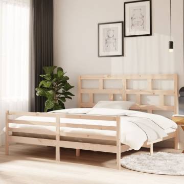 Solid Wood Pine Bed Frame 200x200 cm - Modern Bedroom Style