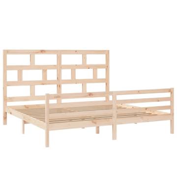 Solid Wood Pine Bed Frame 200x200 cm - Modern Bedroom Style