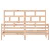 Solid Wood Pine Bed Frame 200x200 cm - Modern Bedroom Style