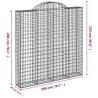 Arched Gabion Baskets 7 pcs - Galvanised Iron Garden Decor