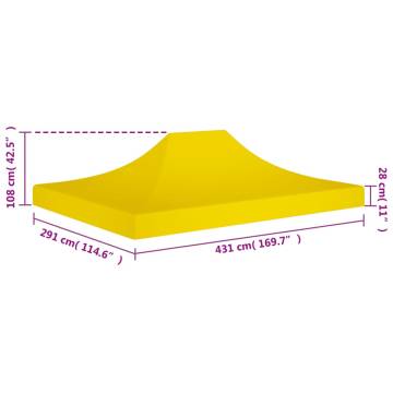 Yellow Party Tent Roof 4.5x3m - Durable & UV Resistant