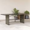 Garden Table with Glass Top Grey 190x80x75 cm Poly Rattan Colour grey Quantity in Package 1 Material glass 