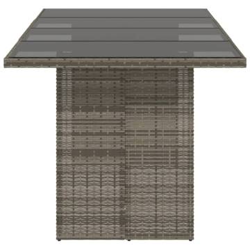 Garden Table with Glass Top - Grey 190x80 cm | HipoMarket