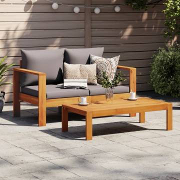 Garden Sofa with Cushions | Solid Wood Acacia 2-Seater UK