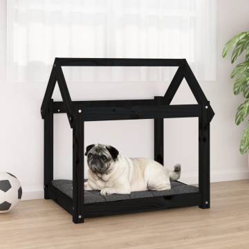 Dog Bed Black - Solid Pine Wood, 71x55x70 cm | HipoMarket