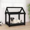 Dog Bed Black 71x55x70 cm Solid Wood Pine Colour black Size 71 x 55 x 70 cm 