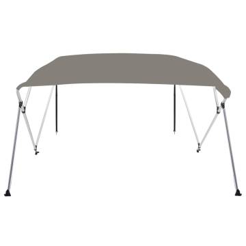 4-Bow Bimini Top Grey 236x228x127 cm - Durable UV & Water-Resistant