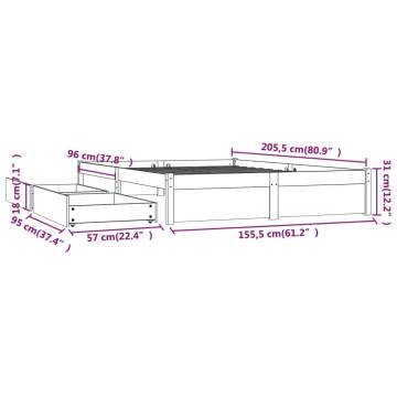 Stylish White King Size Bed Frame with Drawers | HipoMarket