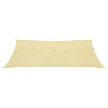 Beige Sunshade Sail 3x6 m - HDPE UV Resistant Shelter