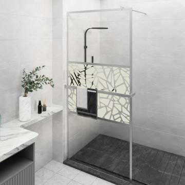 Premium Walk-in Shower Wall with Shelf Chrome - 100x195 cm