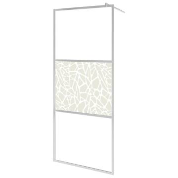 Premium Walk-in Shower Wall with Shelf Chrome - 100x195 cm