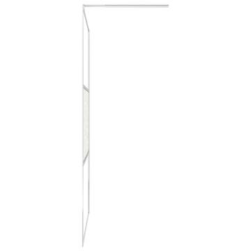 Premium Walk-in Shower Wall with Shelf Chrome - 100x195 cm