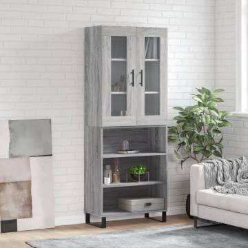 Stylish Highboard Grey Sonoma - Durable & Elegant Design