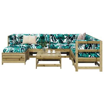 8 Piece Garden Sofa Set - Durable Pinewood & Modular Design